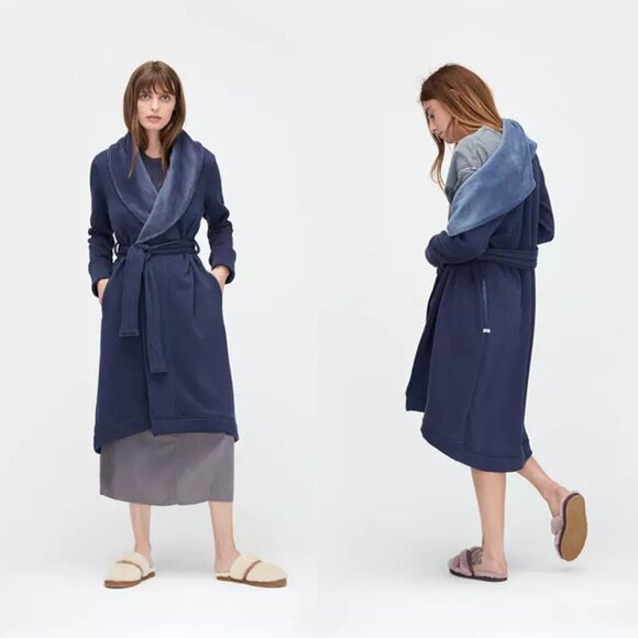 UGG AUSTRALIA DUFFIELD Long ROBE Blue Jay - Picture 1 of 16